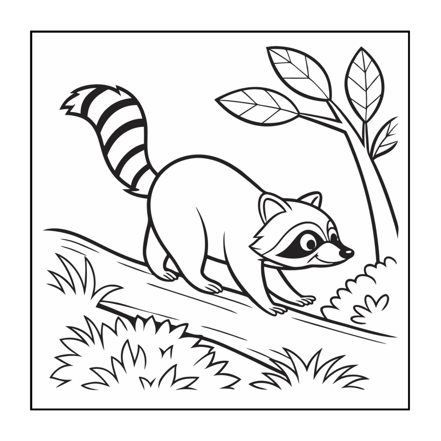 Cute Cozy Raccoon Animal Coloring Book Gift for Adults Kids Boys Girls Teens Bold and Easy Raccoon Coloring Activity Book for Children