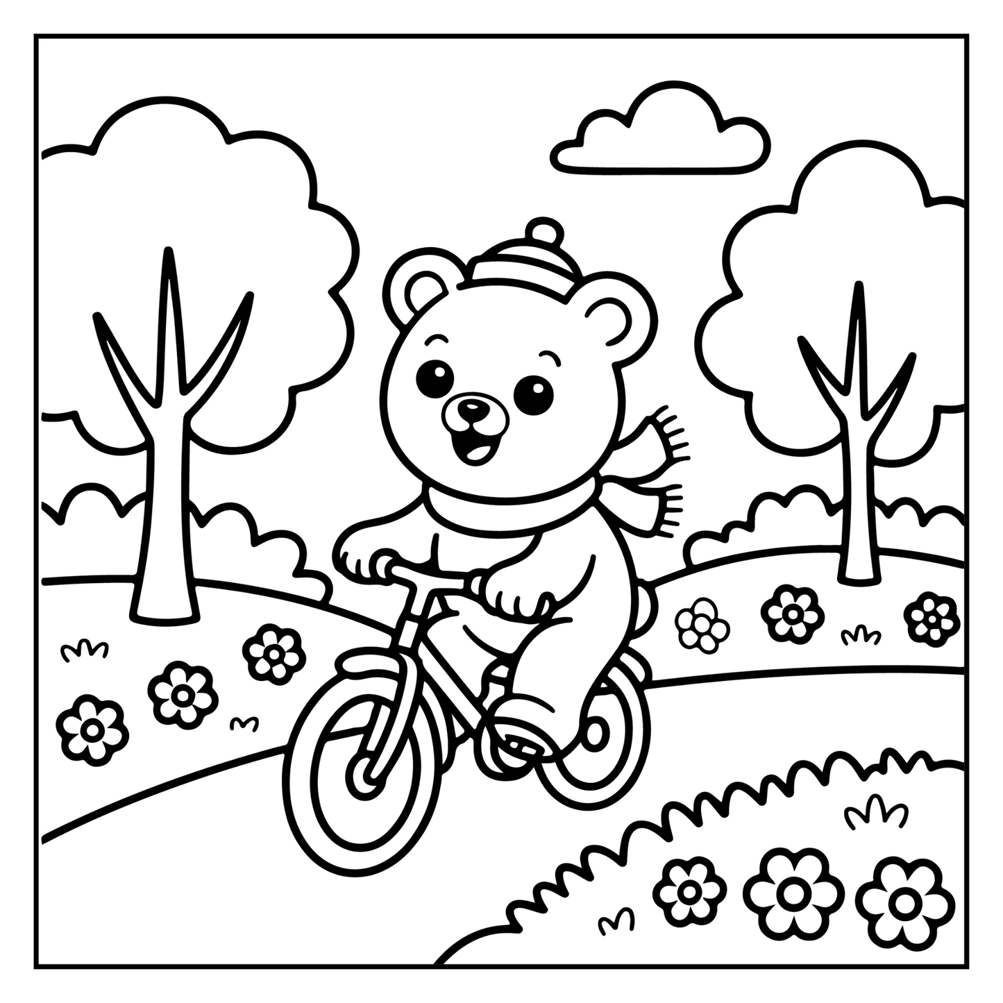 Cute Brown Bear Coloring Book Gift for Adults Kids Men Women Young Boys Girls Teens Cool Cozy Teddy Bear Coloring Activity Book for Children