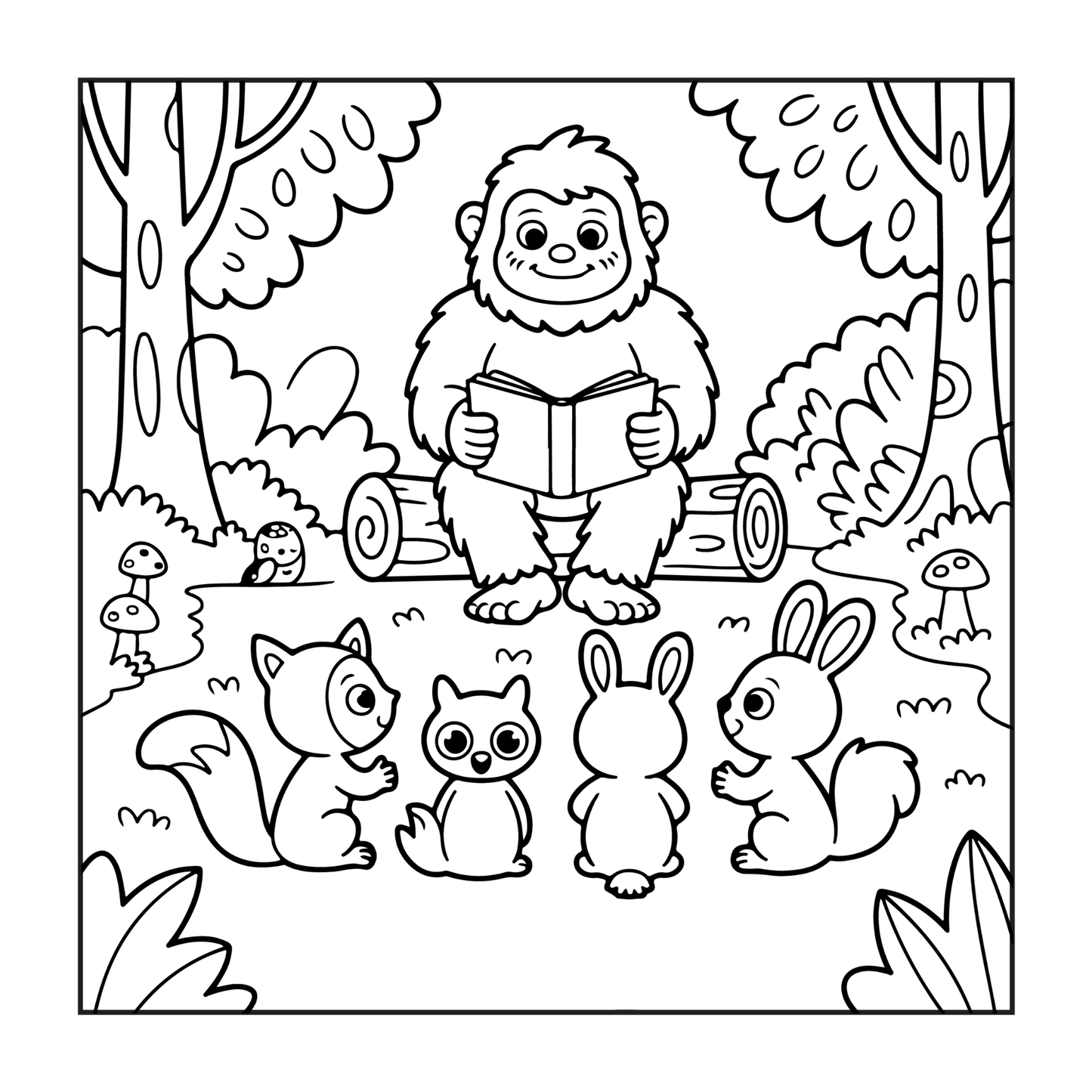 Cute Bigfoot Sasquatch Coloring Book Gift for Adults Kids Boys Girls Teens Cool Funny Bigfoot Mythical Creature Coloring Activity Book