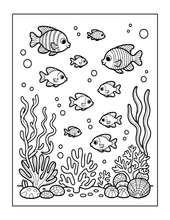 Load image into Gallery viewer, Cozy Cute Sea Creatures Coloring Book for Kids Adults Boys Girls Teens: Cool Underwater Animals Sea Ocean Fish Coloring Activity Book