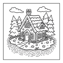 Load image into Gallery viewer, Christmas Gingerbread House Coloring Book Cute Holiday Gingerbread Homes for Kids Teens Adults Easy Cozy Winter Coloring Pages