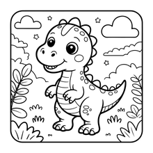 Load image into Gallery viewer, Cute Dinosaur Coloring Book Gift for Adults Kids Men Women Boys Girls Teens: Single Sided Dino Coloring Activity Sheets Book for Children