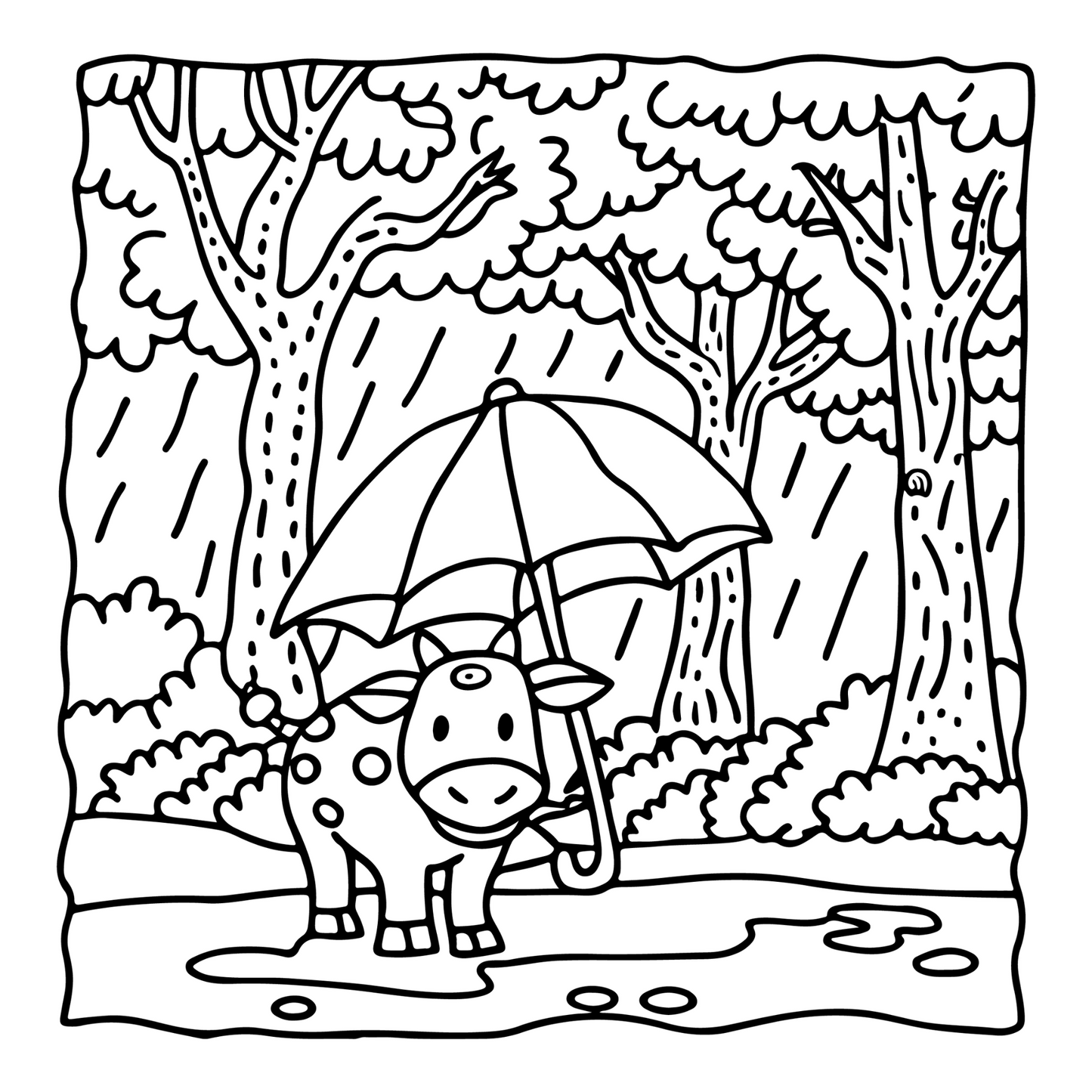 Highland Cow Coloring Book Gift for Adults Kids Boys Girls Teens 50 Pages Single Sided Cozy Simple Bold Easy Cow Coloring Book for Children