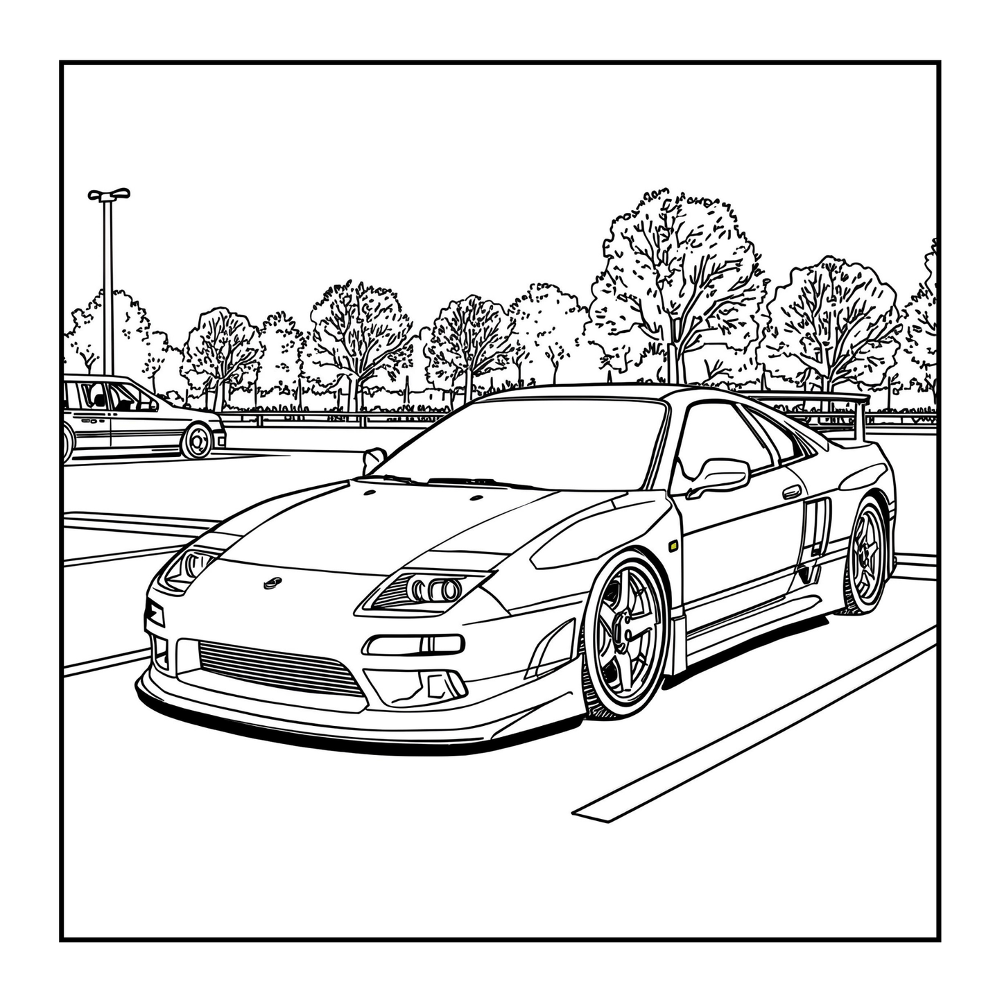 Modified Cars Coloring Book for Adults Men Women Kids Boys Girls Teens Bold Easy Simple Cars Coloring Book Drift Cars Coloring Activity Book