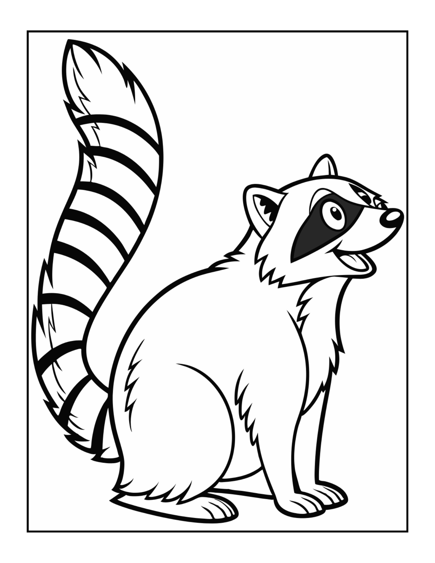 Cute Cozy Raccoon Animal Coloring Book Gift for Adults Kids Boys Girls Teens 50 Pages Single Sided Bold and Easy Raccoon Coloring Book
