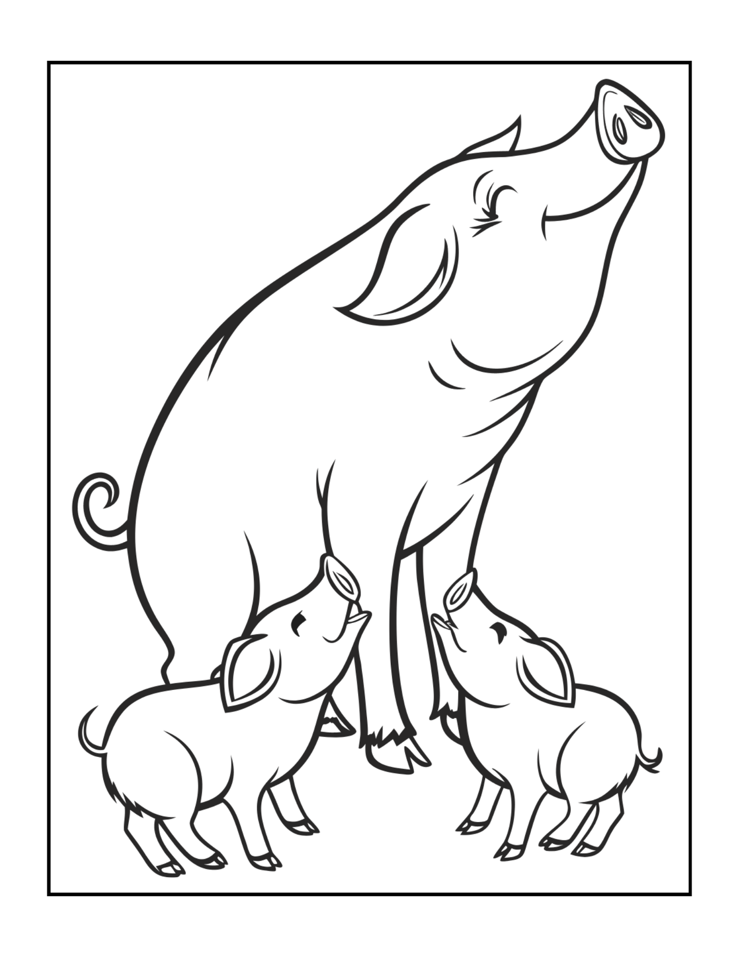 50 Pages Single Sided Cute Pig Coloring Book Gift for Adults Men Women Kids Young Boys Girls Teens Cool Piggy Coloring Activity Book