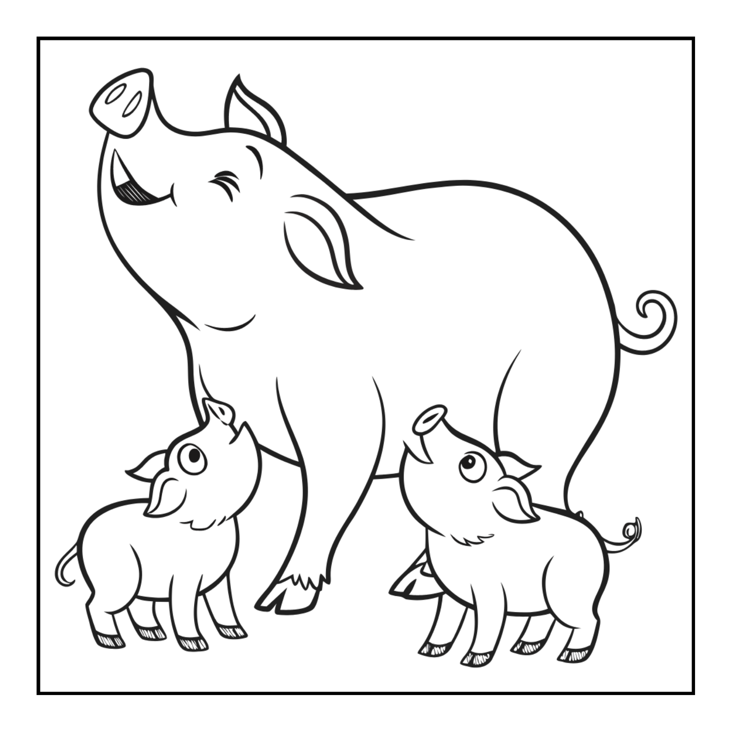 50 Pages Single Sided Cute Pig Coloring Book Gift for Adults Men Women Kids Young Boys Girls Teens Cool Piggy Coloring Activity Book