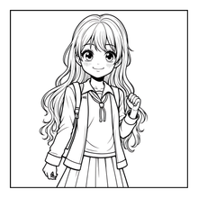Load image into Gallery viewer, Kawaii Anime Girls Coloring Book for Kids Teens Adults – Cute Manga Characters Easy Japanese Scenes