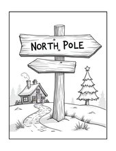 Load image into Gallery viewer, Cozy Christmas Coloring Book for Kids Adults: 25 Bold Easy Single Sided Holiday Coloring Pages with Cute Kitten Santa Snowman Designs