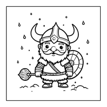 Load image into Gallery viewer, Cute Vikings Coloring Book for Kids Teens Adults Norse Warrior Mythology Single Sided Pages Fun Stress Relief Activity