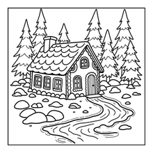 Load image into Gallery viewer, Christmas Gingerbread House Coloring Book Cute Holiday Gingerbread Homes for Kids Teens Adults Easy Cozy Winter Coloring Pages