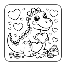 Load image into Gallery viewer, Cute Dinosaur Coloring Book Gift for Adults Kids Men Women Boys Girls Teens: Single Sided Dino Coloring Activity Sheets Book for Children