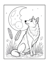Load image into Gallery viewer, Cute Wolf Coloring Book for Kids and Adults, Bold and Easy Printed Coloring Book, 25 Single-Sided Wolf Designs, Animal Gift for All Ages