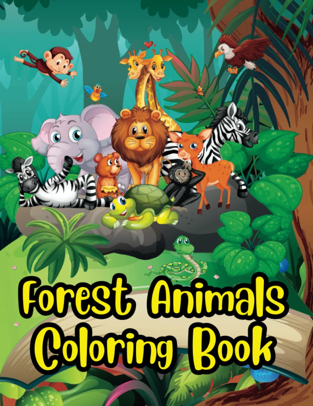 Native American Childrens Coloring Books: Cute Forest Wildlife