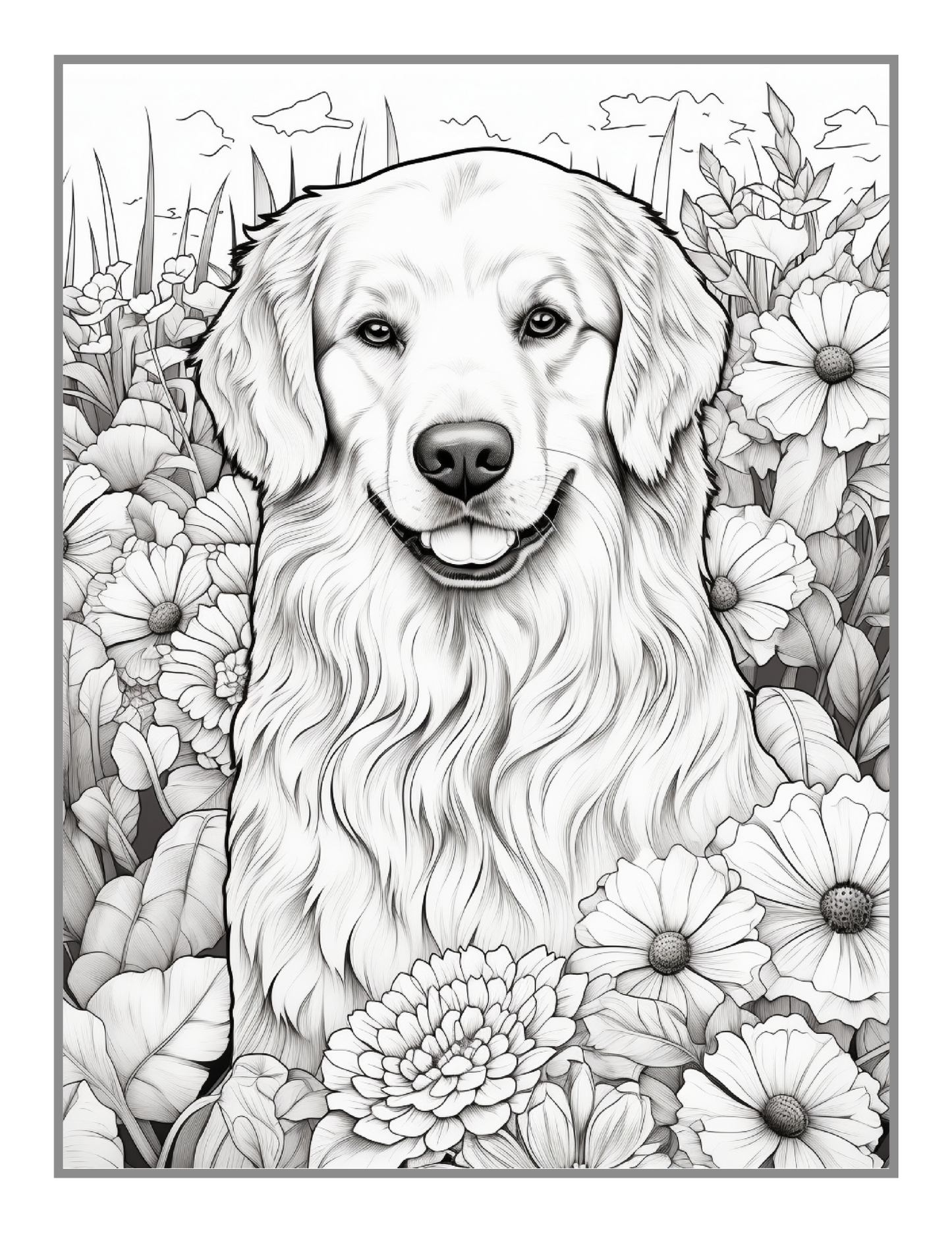 50 Pages Cute Dog Puppy Lover Coloring Book Gift for Adults Kids Boys Girls Teens Men Women Birthday Holiday Present Pet Owner Coloring Book