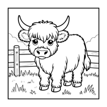 Load image into Gallery viewer, Highland Cow Coloring Book Gift for Adults Kids Boys Girls Teens: Single Sided Pages 25 Designs Cozy Cow Coloring Book for Children