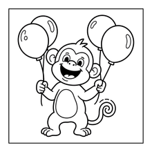 Load image into Gallery viewer, Cute Monkey Coloring Book for Kids Adults Fun Zoo Animal Pages, Stress Relief Creative Activity Coloring Book