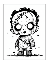Load image into Gallery viewer, Creepy Cute Zombie Coloring Book for Kids Teens Spooky Halloween Activity Single Sided Pages Fun Horror Gift