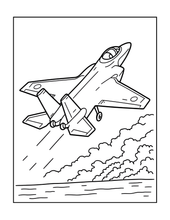 Load image into Gallery viewer, Military Jet Fighter Plane Coloring Book for Kids Adults Boys Girls: 50 Pages Single Sided F-35 Lightning Fighter Jet Airplane Coloring Book