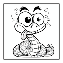 Load image into Gallery viewer, Funny Cute Snake Coloring Book for Kids Teens Adults Cool Reptile Designs Single Sided Pages Fun Stress Relief Activity