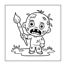 Load image into Gallery viewer, Creepy Cute Zombie Coloring Book for Kids Teens Spooky Halloween Activity Single Sided Pages Fun Horror Gift