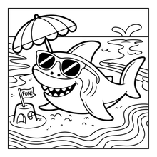 Load image into Gallery viewer, Cute Funny Shark Coloring Book for Kids Adults Ocean Animals Relaxing Marine Life Pages Coloring Book