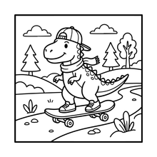 Load image into Gallery viewer, Cute Dinosaur Coloring Book Gift for Adults Kids Men Women Boys Girls Teens: Single Sided Dino Coloring Activity Sheets Book for Children