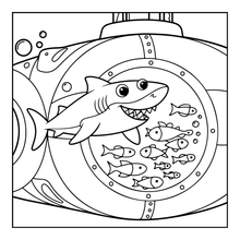 Load image into Gallery viewer, Cute Funny Shark Coloring Book for Kids Adults Ocean Animals Relaxing Marine Life Pages Coloring Book