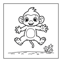 Load image into Gallery viewer, Cute Monkey Coloring Book for Kids Adults Fun Zoo Animal Pages, Stress Relief Creative Activity Coloring Book