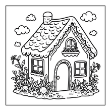Load image into Gallery viewer, Christmas Gingerbread House Coloring Book Cute Holiday Gingerbread Homes for Kids Teens Adults Easy Cozy Winter Coloring Pages