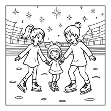 Load image into Gallery viewer, Ice Skating Coloring Book Kids Adults, Winter Sports Figure Skate Activity Coloring Pages, Gift for Skaters Hockey Fans