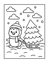Load image into Gallery viewer, Cozy Winter Animals Coloring Book Cute Holiday Pages for Kids Teens Adults Single Sided Bold & Easy Relaxation Gift