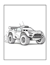 Load image into Gallery viewer, Printed Car Coloring Book for Kids Adults 25 Easy Vehicle Designs Physical Auto Activity Book Single Sided Pages Race Cars Off Road