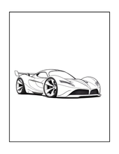 Load image into Gallery viewer, Printed Car Coloring Book for Kids Adults 25 Easy Vehicle Designs Physical Auto Activity Book Single Sided Pages Race Cars Off Road