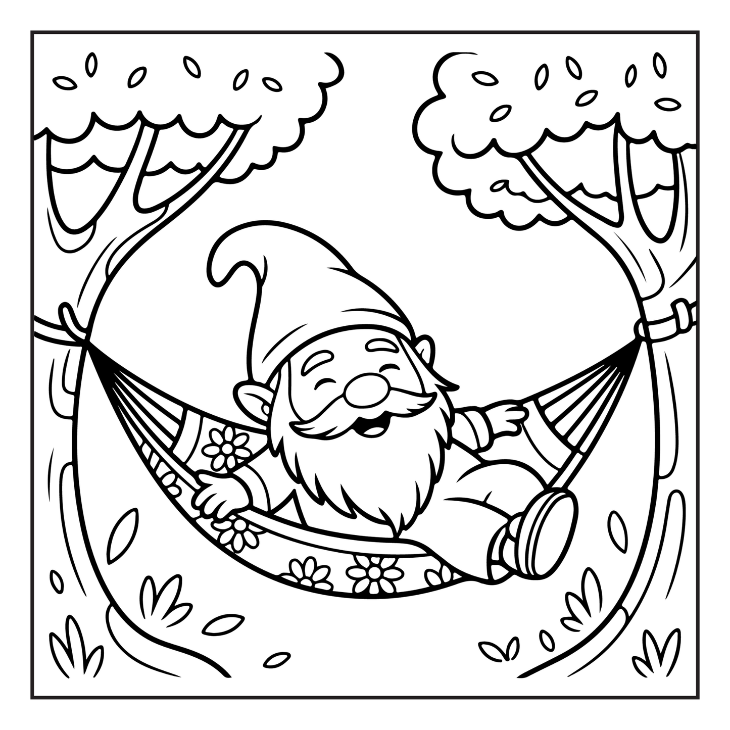 Cozy and Comfy Garden Gnomes Coloring Book Gift for Adults Men Women Kids Boys Girls Teens Bold Easy Simple Whimsical Gnome Coloring Sheets