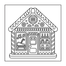 Load image into Gallery viewer, Cute Christmas Gingerbread House Coloring Book Whimsical Candy Holiday Pages for Kids Teens Adults Festive Relaxation Gift