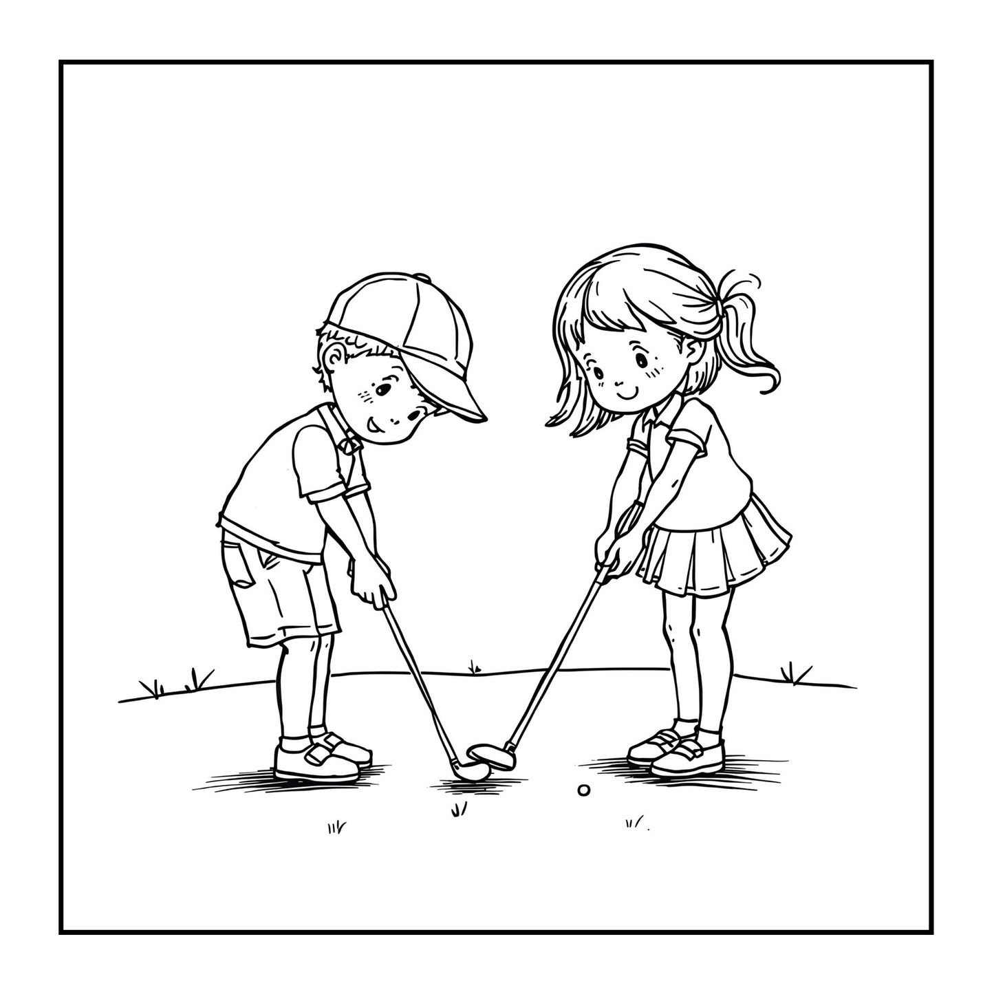 Golf Player Golfer Coloring Book for Adults Men Women Kids Boys Girls Teens Youth Single Sided Golfing Coloring Activity Book for Children