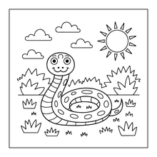 Load image into Gallery viewer, Funny Cute Snake Coloring Book for Kids Teens Adults Cool Reptile Designs 50 Single Sided Pages Fun Stress Relief Activity