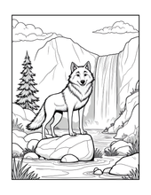 Load image into Gallery viewer, Cute Wolf Coloring Book for Kids and Adults, Bold and Easy Printed Coloring Book, 25 Single-Sided Wolf Designs, Animal Gift for All Ages