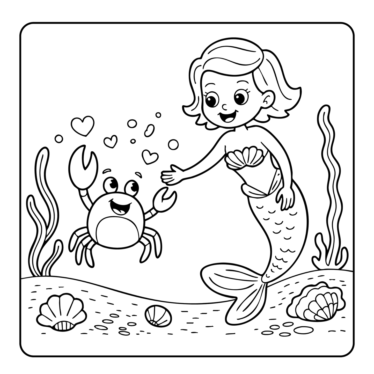 50 Pages Single Sided Cute Beautiful Mermaid Coloring Book Gift for Adults Men Women Kids Boys Girls Young Teens Bold and Easy Mermaid