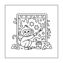 Load image into Gallery viewer, Cute Monkey Coloring Book for Kids Adults Fun Zoo Animal Pages, Stress Relief Creative Activity Coloring Book