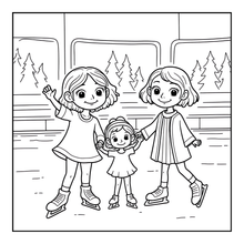 Load image into Gallery viewer, Ice Skating Coloring Book Kids Adults, Winter Sports Figure Skate Activity Coloring Pages, Gift for Skaters Hockey Fans