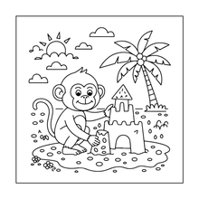 Load image into Gallery viewer, Cute Monkey Coloring Book for Kids Adults Fun Zoo Animal Pages, Stress Relief Creative Activity Coloring Book