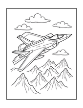 Load image into Gallery viewer, Military Jet Fighter Plane Coloring Book for Kids Adults Boys Girls: 50 Pages Single Sided F-35 Lightning Fighter Jet Airplane Coloring Book