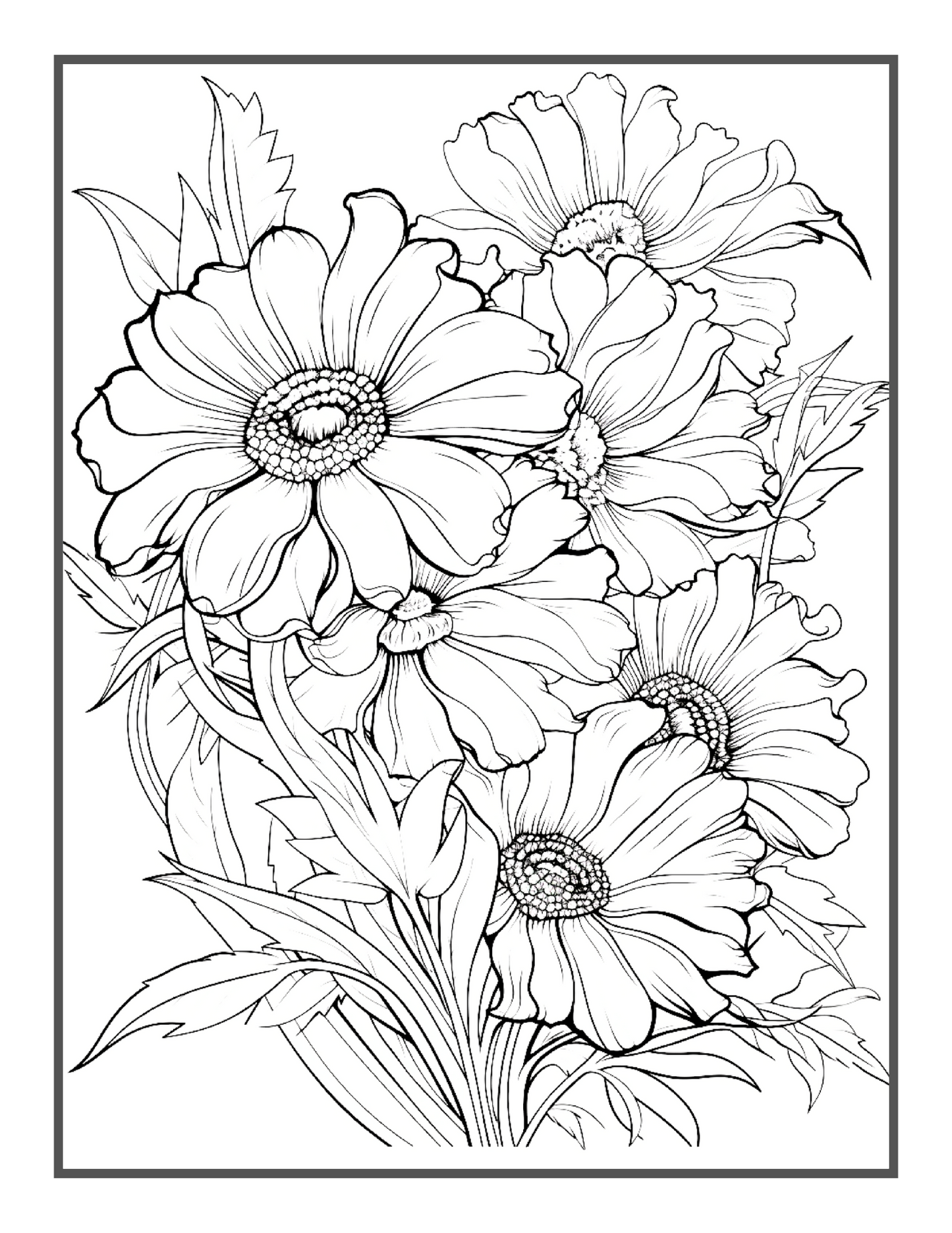 50 Pages Valentines Art Flowers Coloring Book Gift for Adults Kids Men Women Boys Girls Teens Stress Relief Relaxation Coloring Book