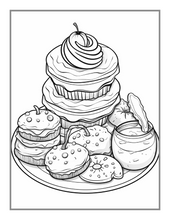 Load image into Gallery viewer, 50 Pages Bold and Easy Food Coloring Book Gift for Adults Kids Men Women Boys Girls Teens Fast Food Lover Foodie Food Fruit Coloring Sheets
