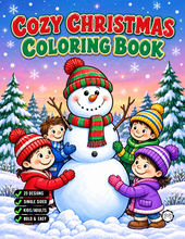 Load image into Gallery viewer, Christmas Coloring Book for Kids Adults Cute Snowman Holiday Activity Printed Softcover Book Bold Easy Winter Holiday Gift Single Sided Page