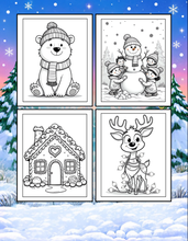 Load image into Gallery viewer, Christmas Coloring Book for Kids Adults Cute Snowman Holiday Activity Printed Softcover Book Bold Easy Winter Holiday Gift Single Sided Page