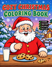 Load image into Gallery viewer, Cozy Christmas Coloring Book for Kids & Adults, Cute Animal Winter Holiday Activity Pages, Bold Easy Printed Paper Physical Christmas Gift