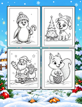 Load image into Gallery viewer, Cozy Christmas Coloring Book for Kids & Adults, Cute Animal Winter Holiday Activity Pages, Bold Easy Printed Paper Physical Christmas Gift